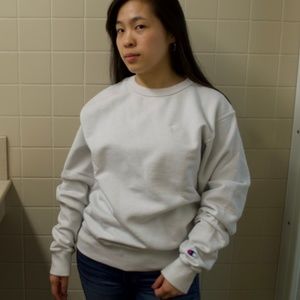 Champion White Pullover Sweatshirt